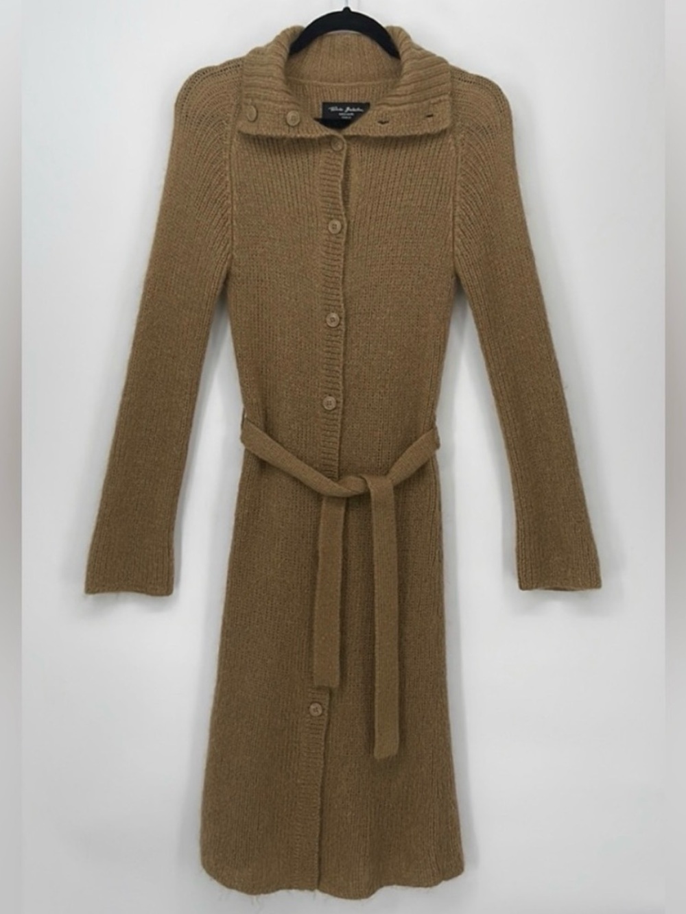 Aritzia Talula Babaton Vintage Long Camel Knit Belted Cardigan